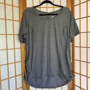 Grey Fitted Workout Tee w/ Dri-More Technology